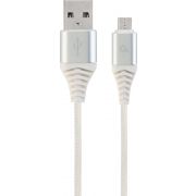 Gembird CC-USB2B-AMMBM-1M-BW2 USB-kabel 2.0 Micro-USB B USB A Zilver, Wit