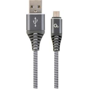 Gembird CC-USB2B-AMMBM-1M-WB2 USB-kabel 2.0 Micro-USB B USB A Grijs, Wit