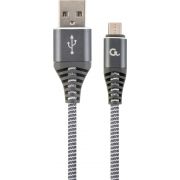 Gembird CC-USB2B-AMMBM-1M-WB2 USB-kabel 2.0 Micro-USB B USB A Grijs, Wit