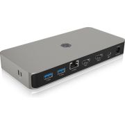 ICY BOX IB-DK2880-C41 Bedraad USB4 Antraciet, Zwart