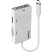 Lindy 43273 kabeladapter/verloopstukje USB-C HDMI/DVI/VGA Wit