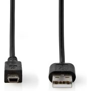 Nedis-USB-Kabel-USB-2-0-USB-A-Male-USB-Micro-B-5-Pin-Female-480-Mbps-Vernikkeld-2-00-m-Rond