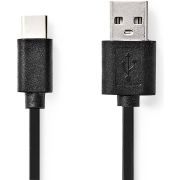 Nedis-USB-Kabel-USB-2-0-USB-A-Male-USB-C-copy-Male-15-W-480-Mbps-Vernikkeld-1-00-m-Rond-PV