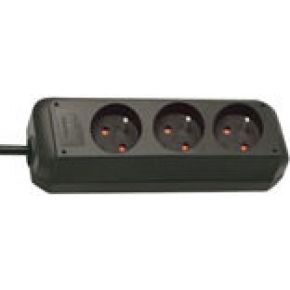 Brennenstuhl 1157504130 Stekkerdoos | Eco-Line | 3 Sockets type E België | Zwart | 3 meter