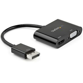 StarTech.com DP2VGAHD20 video kabel adapter DisplayPort HDMI + VGA (D-Sub) Zwart