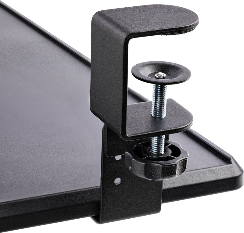 Bureauverlenger Onder Tafel Uitschuifbare Toetsenbord Lade Plank 52/65/75x25cm, Met Slides Rails, Gemakkelijk Uittrekbare Toetsenbord Lade, Klem-On/Ergonomisch/ProtectEyes/Verminder Vermoeid