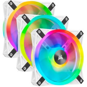 Corsair iCUE QL120 RGB PWM White Triple Fan with Lighting Node CORE