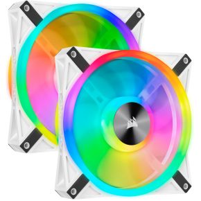 Corsair Casefan iCUE QL140 RGB PWM White Dual Fan Kit with Lighting Node CORE