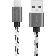 LogiLink-CU0201-USB-kabel-USB-2-0-USB-C-USB-A-Zwart-Wit