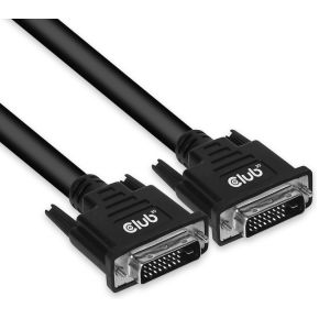 CLUB3D DVI-D DUAL LINK (24+1) CABLE BI DIRECTIONAL M/M 10m 32.8 ft 28AWG Zwart