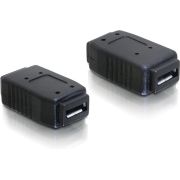 DeLOCK Adapter USB micro-A+B female to USB micro-A+B female Zwart