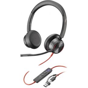 HP 8X225AA hoofdtelefoon/headset Bedraad Hoofdband Kantoor/callcenter USB Type-C Zwart