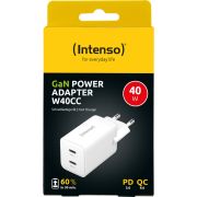 Intenso-POWER-ADAPTER-2XUSB-C-GAN-7804012-Universeel-Wit-AC-Snel-opladen-Binnen