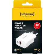 Intenso-POWER-ADAPTER-USB-A-USB-C-7803012-Universeel-Wit-AC-Snel-opladen-Binnen