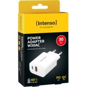 Intenso-POWER-ADAPTER-USB-A-USB-C-7803012-Universeel-Wit-AC-Snel-opladen-Binnen