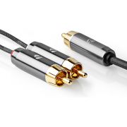 Nedis-Subwoofer-Cable-RCA-Male-2x-RCA-Male-3-0-m-Gun-Metal-Grey-Gevlochten
