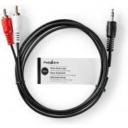 Nedis Stereo-Audiokabel | 3,5 mm Male | 2x RCA Male | 2,0 m | Zwart