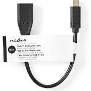 Nedis-USB-C-Adapterkabel-USB-C-Male-A-Female-0-2-m-Zwart