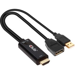 CLUB3D HDMI 2.0 TO DISPLAYPORT 1.2 4K60HZ HDR M/F ACTIVE ADAPTER Zwart