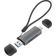 Conceptronic BIAN05G geheugenkaartlezer USB 3.2 Gen 1 (3.1 Gen 1) Type-A/Type-C Grijs