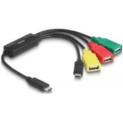 DeLOCK 64203 tussenstuk voor kabels USB Type-C 3 x USB-A female + 1 x USB-C Meerkleurig