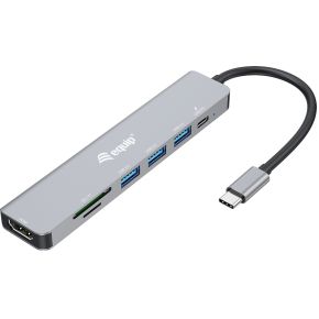 Equip 133494 laptop dock & poortreplicator Bedraad USB 3.2 Gen 1 (3.1 Gen 1) Type-C Zilver