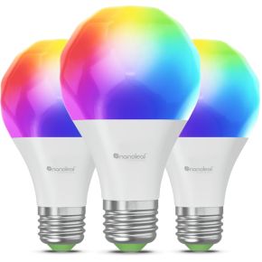 Nanoleaf Essentials Smart - Slimme Lichtbron - Wit en gekleurd licht- A60 Lamp E27 - MATTER - 3PK - Wit