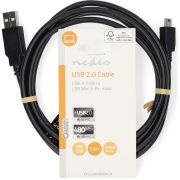 Nedis-CCGL60300BK30-USB-kabel-3-m-USB-2-0-USB-A-Mini-USB-B-Zwart