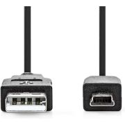 Nedis-CCGL60300BK30-USB-kabel-3-m-USB-2-0-USB-A-Mini-USB-B-Zwart