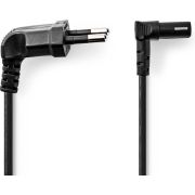 Nedis Stroomkabel Euro Male IEC-320-C1 Gehoekt 90&deg; Vernikkeld 2.00 m