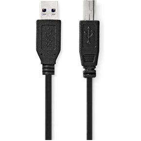 Nedis USB-Kabel | USB 3.2 Gen 1 | USB-A Male | USB-B Male | 5 Gbps | Vernikkeld | 2.00 m | Rond | PVC | Zw