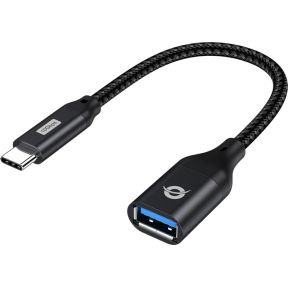 Conceptronic ABBY18B tussenstuk voor kabels USB-C USB-A Zwart