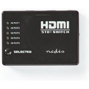Nedis-HDMI-schakelaar-5-poorten-5x-HDMI-ingang-1x-HDMI-uitgang-1080p-ABS-antraciet-doos