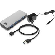 ACT-USB-A-Hub-met-stroomadapter-aantal-poorten-4x-USB-A-female-kabellengte-0-50m-aluminium-behui