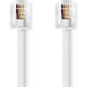 Nedis Telecomkabel | RJ11 Male | RJ11 Male | 2.00 m | Kabel design: Plat | Connectorplating: Goud Verguld