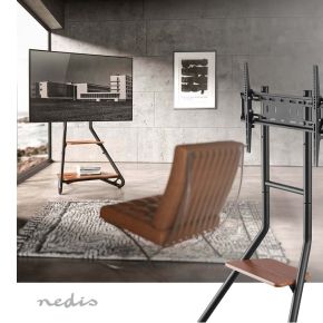Nedis TV Vloerstandaard | 37 - 75 " | Maximaal schermgewicht: 40 kg | Bauhaus Design | Aanpasbare vooraf i