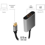 LogiLink-CDA0110-video-kabel-adapter-0-15-m-Mini-DisplayPort-HDMI-Zwart-Grijs