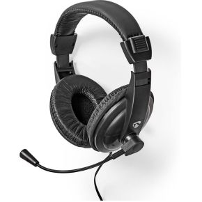 Nedis PC-Headset | Over-Ear | Stereo | 1x 3.5 mm / 2x 3.5 mm | Inklapbare Microfoon | Zwart
