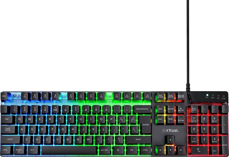 Teclado Gaming Trust GXT 835 AZOR - Iluminación, Diseño Alemán, Para Juegos Y Trabajo