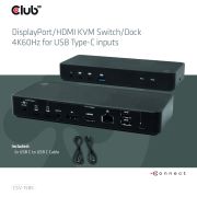 CLUB3D-DisplayPort-HDMI-KVM-Switch-Dock-4K60Hz-For-USB-Type-C-inputs
