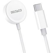 Deltaco-AWC-101-oplader-voor-mobiele-apparatuur-Smartwatch-Wit-USB-Draadloos-opladen-Binnen