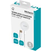 Deltaco-AWC-101-oplader-voor-mobiele-apparatuur-Smartwatch-Wit-USB-Draadloos-opladen-Binnen