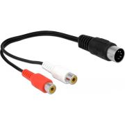 Delock 85835 DIN Kabel diodestekker 5 polig naar 2 x RCA female 20cm