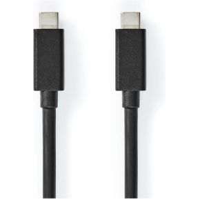 Nedis USB-Kabel | USB 3.2 Gen 2x2 | USB-C Male | USB-C Male | 100 W | 4K@60Hz | 20 Gbps | Vernikkeld | 1