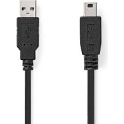Nedis USB-Kabel | USB 2.0 | USB-A Male | USB Mini-B 5-Pins Male | 480 Mbps | Vernikkeld | 5.00 m | Rond |