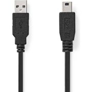 Nedis-USB-Kabel-USB-2-0-USB-A-Male-USB-Mini-B-5-Pins-Male-480-Mbps-Vernikkeld-5-00-m-Rond-