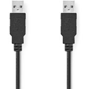 Nedis-USB-Kabel-USB-2-0-USB-A-Male-USB-A-Male-480-Mbps-Vernikkeld-2-00-m-Rond-PVC-Zwart