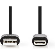 Nedis USB 2.0-Kabel | Type-C Male - A Male | 2,0 m | Zwart