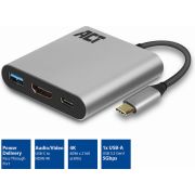 ACT-USB-C-naar-HDMI-female-multiport-adapter-met-PD-Pass-Through-60W-4K-USB-A