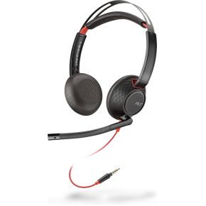 POLY Blackwire 5220 3.5mm Top Headset Bedraad Hoofdband Kantoor/callcenter Zwart